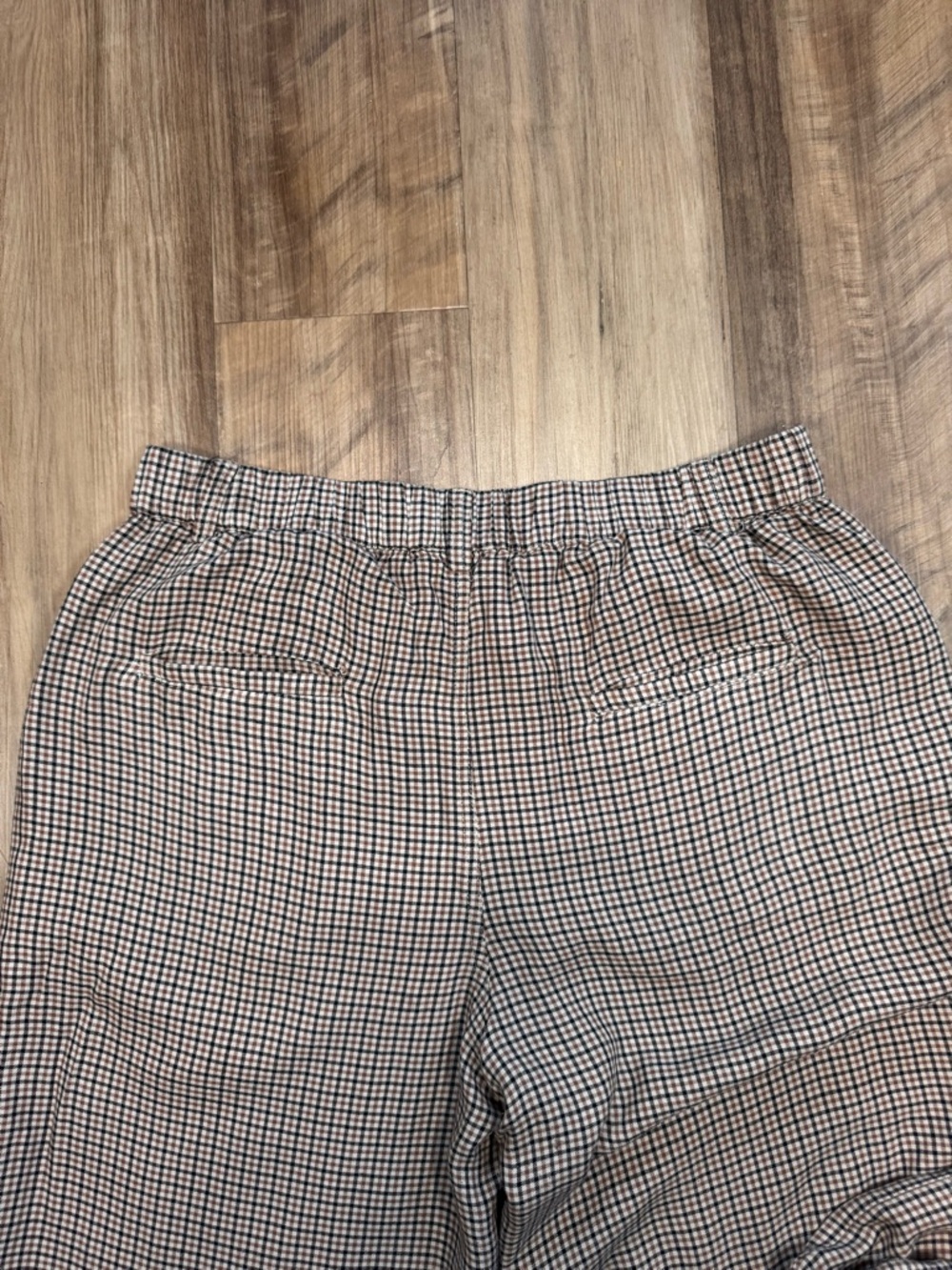 Kenzie + Francesca’s Brown and Cream Plaid Wide-Leg Pants, Size Large - Picture 16 of 16